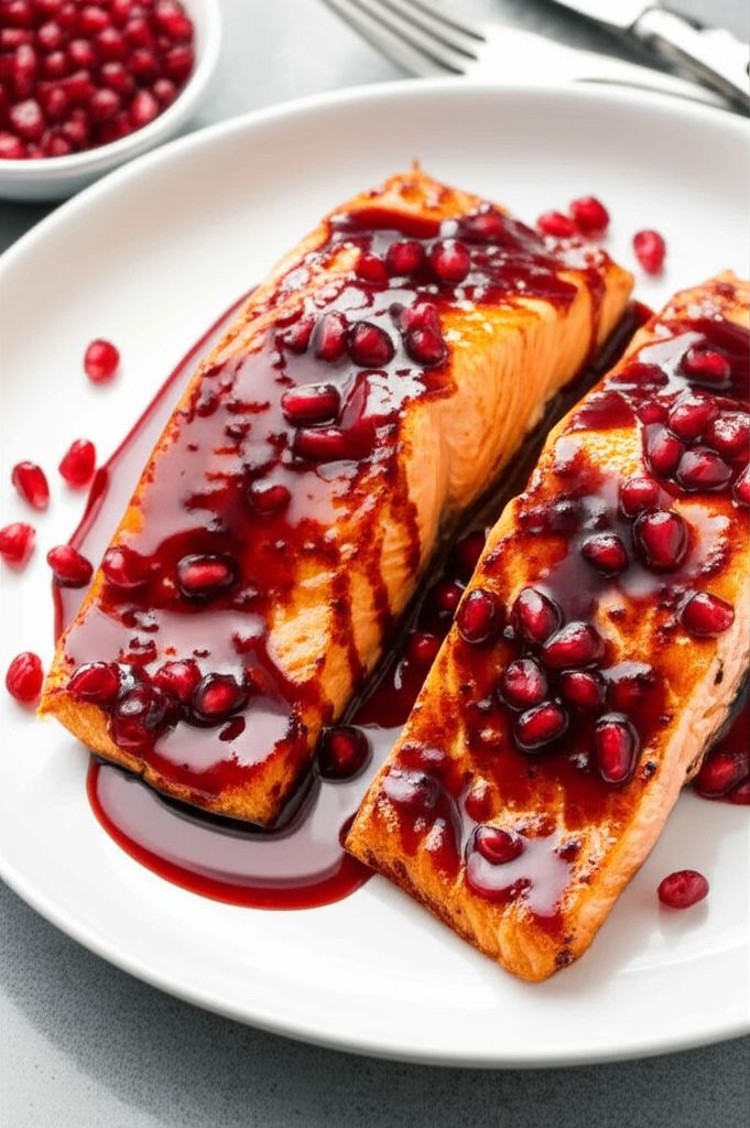 Salmon with Pomegranate Glaze