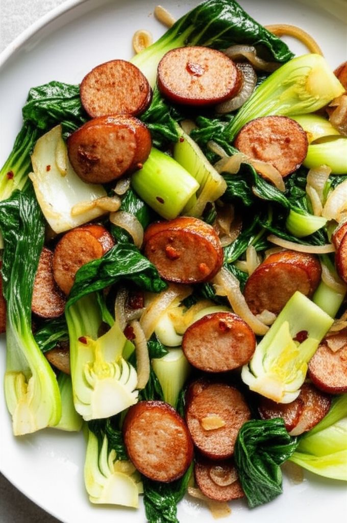 Sausage and Bok Choy Stir-Fry