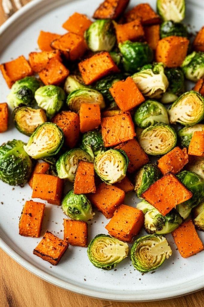 Sheet Pan Vegan Roasted Brussels Sprouts and Butternut Squash