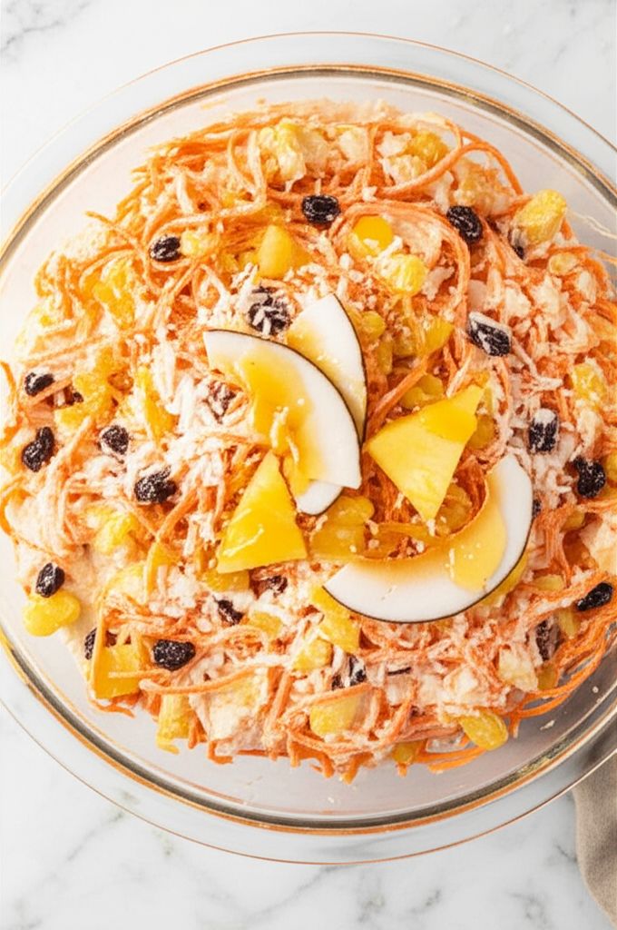 Spiralized Carrot Ambrosia Salad