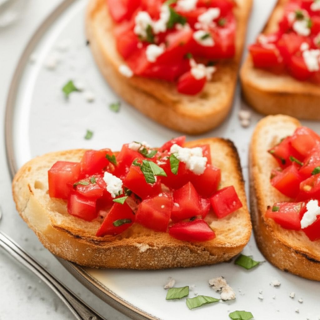 Tomato and Ricotta Salata Bruschetta