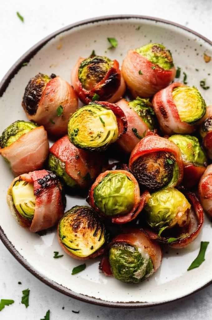 Air Fryer Bacon Wrapped Brussels Sprouts