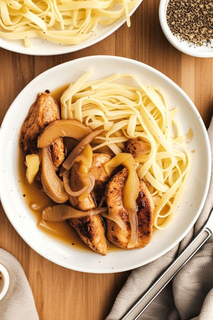 Apple Cider Chicken with Noodles