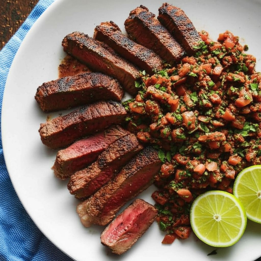Argentinian Steak with Red Chimichurri