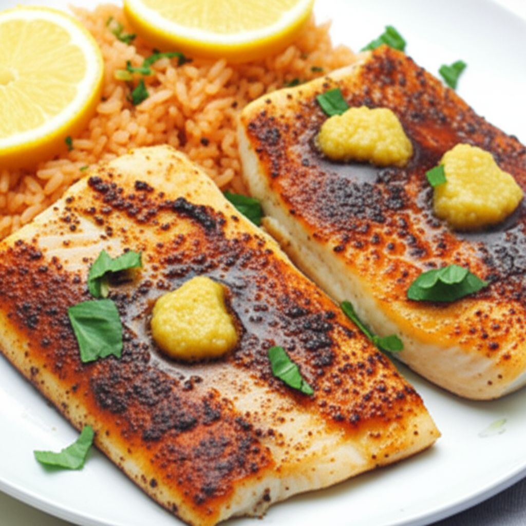 Blackened Catfish and Spicy Rice