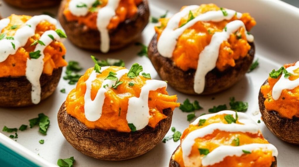 Buffalo Chicken Stuffed Mushrooms (Low-Carb)