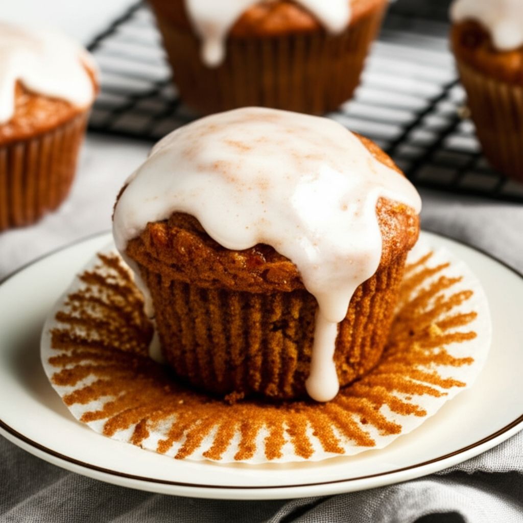 Carrot Cake Muffins with Cinnamon Glaze