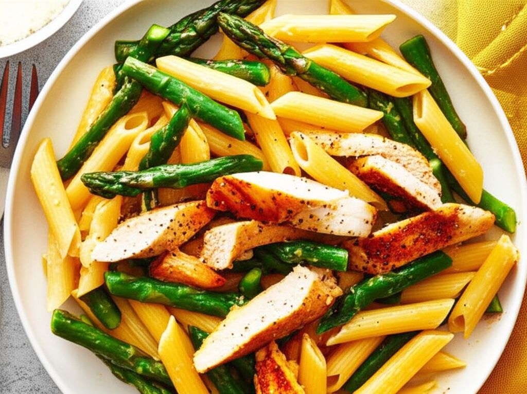 Chicken and Asparagus with Penne Pasta