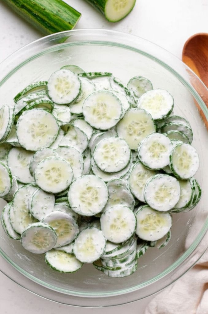 Cucumbers with Dressing