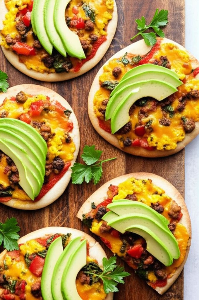 Easy Breakfast Pita Pizzas