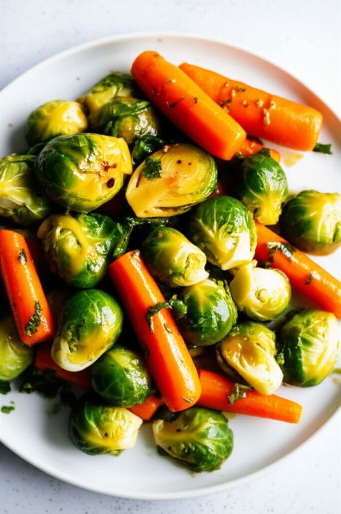 Glazed Carrots and Brussels Sprouts