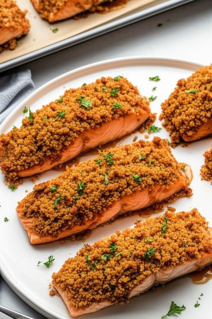Glazed Pecan-Crusted Baked Salmon