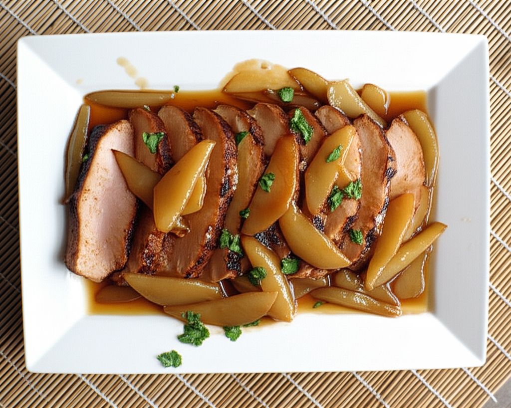 Grilled Pork Tenderloin with Fried Apples