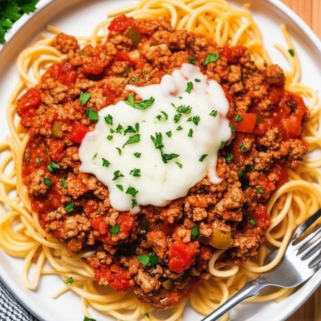 Ground Sausage Spaghetti