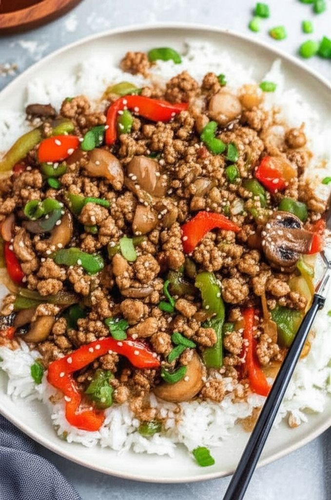 Ground Turkey Stir Fry with Vegetables