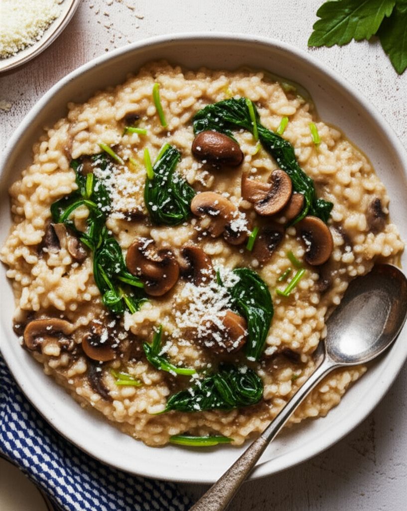 Italian Spinach-Mushroom Risotto