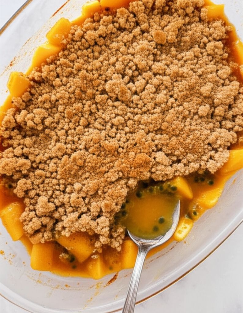 Mango Passion Fruit Crumble