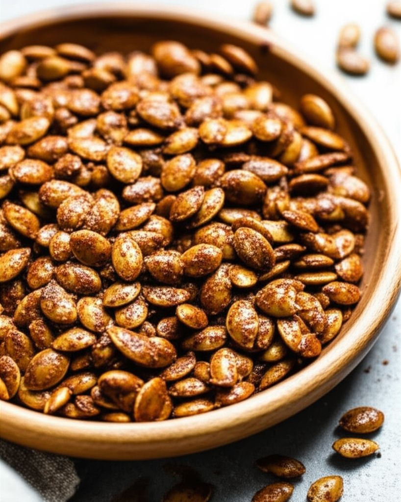 Roasted Cinnamon Spice Pumpkin Seeds