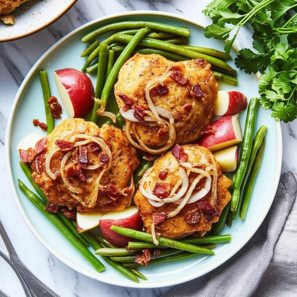 Slow Cooker Chicken Thighs, Green Beans, and Potatoes