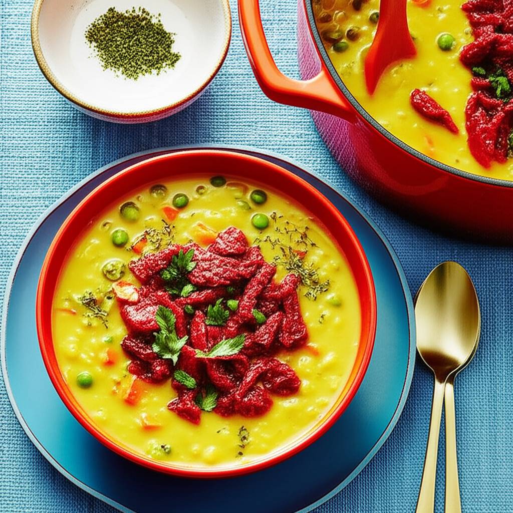Split Pea Soup with Sun-Dried Tomato Gremolata