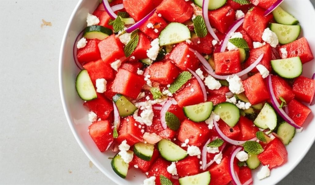 Watermelon Cucumber Salad