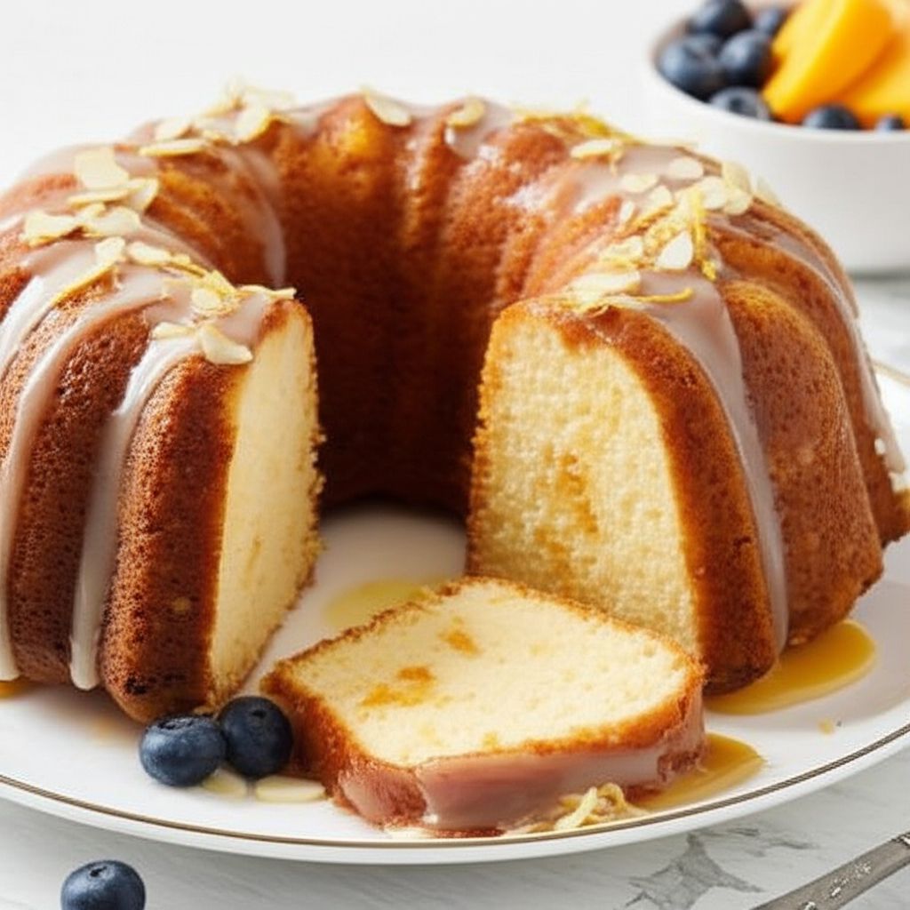 Apricot Brandy and Peach Schnapps Pound Cake