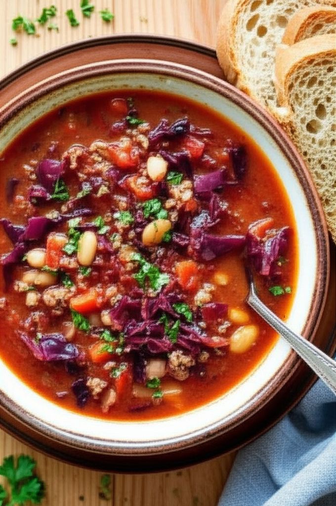 Beef and Red Cabbage Soup
