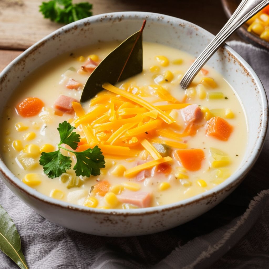 Cheesy Ham and Corn Chowder