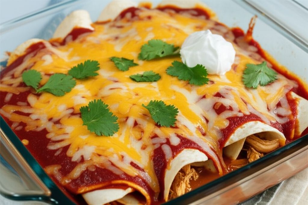Cottage Cheese Chicken Enchiladas