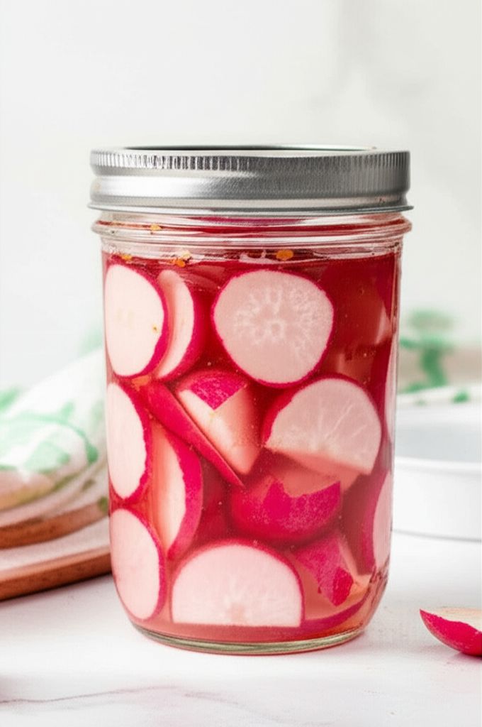 Easy Pickled Red Radishes