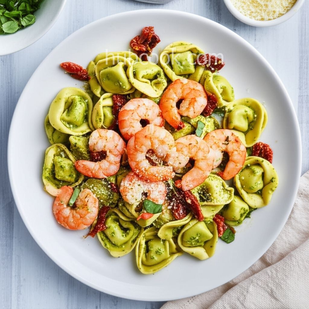 Garlic Shrimp with Three Cheese Tortellini