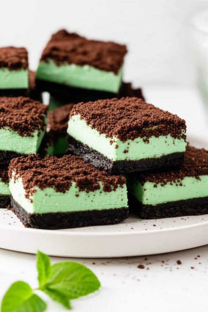 Grasshopper Cheesecake Bars