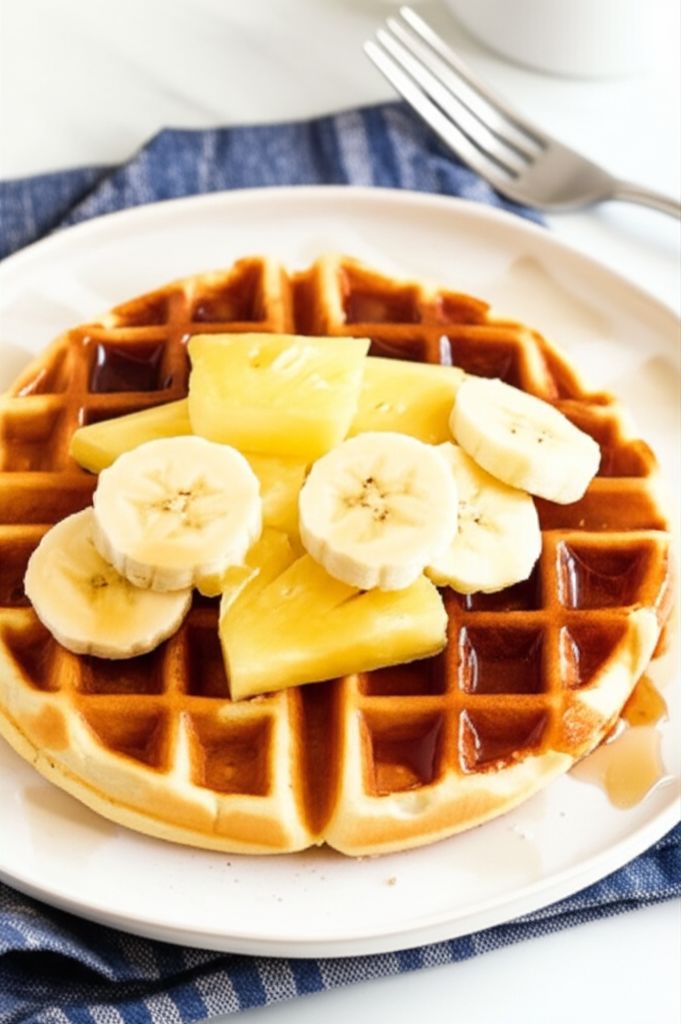 Hawaiian Waffles with Pineapple and Coconut