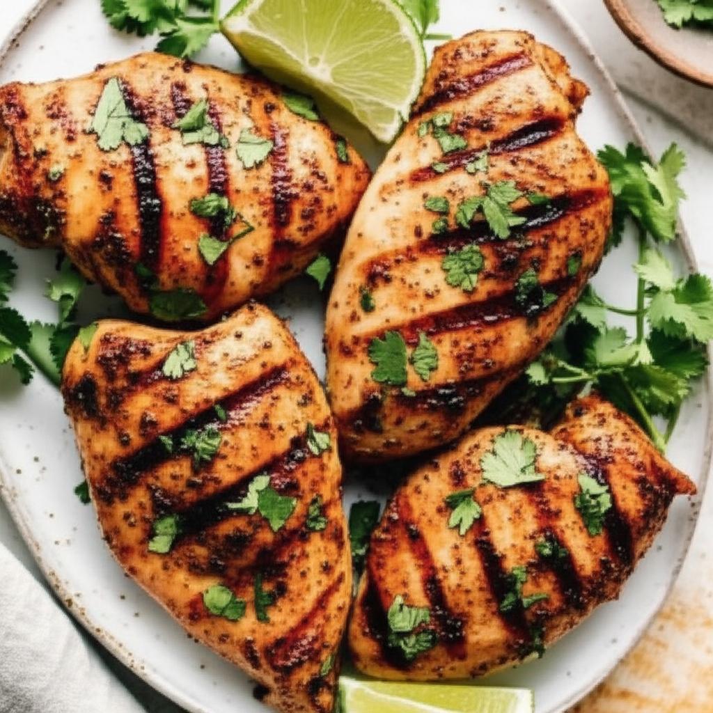 Juicy Grilled Chicken Breast with Cilantro and Lime