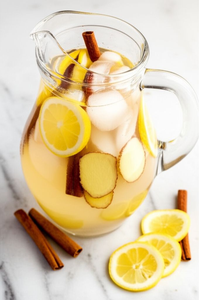 Lemon, Ginger, and Cinnamon Flavored Water