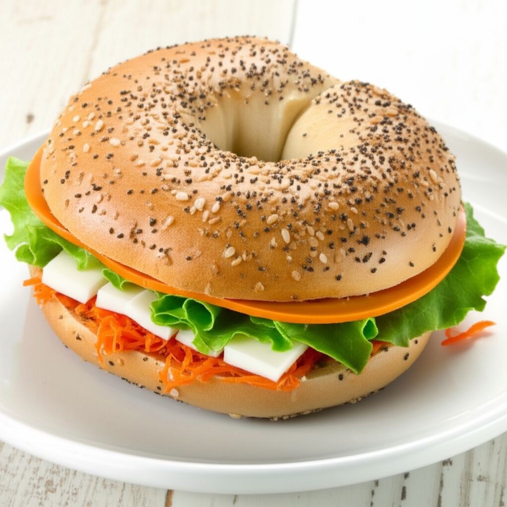 School Lunch Bagel Sandwich