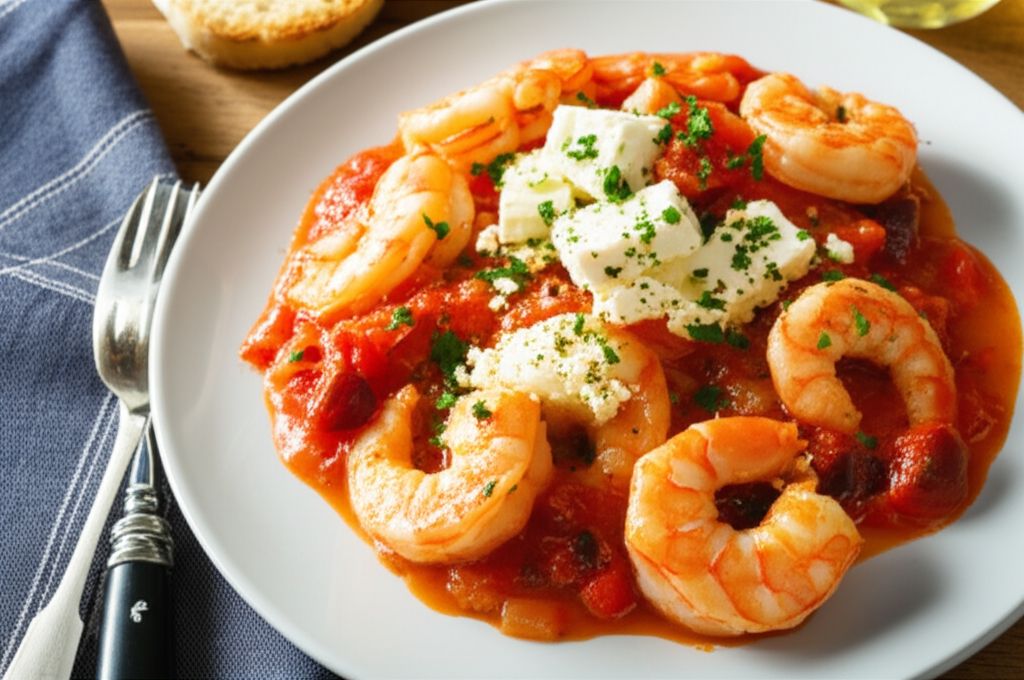 Shrimps Saganaki (Greek Recipe)