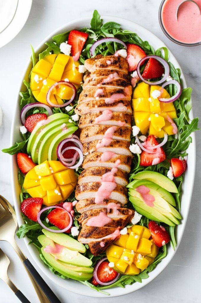 Strawberry-Mango Grilled Chicken Salad