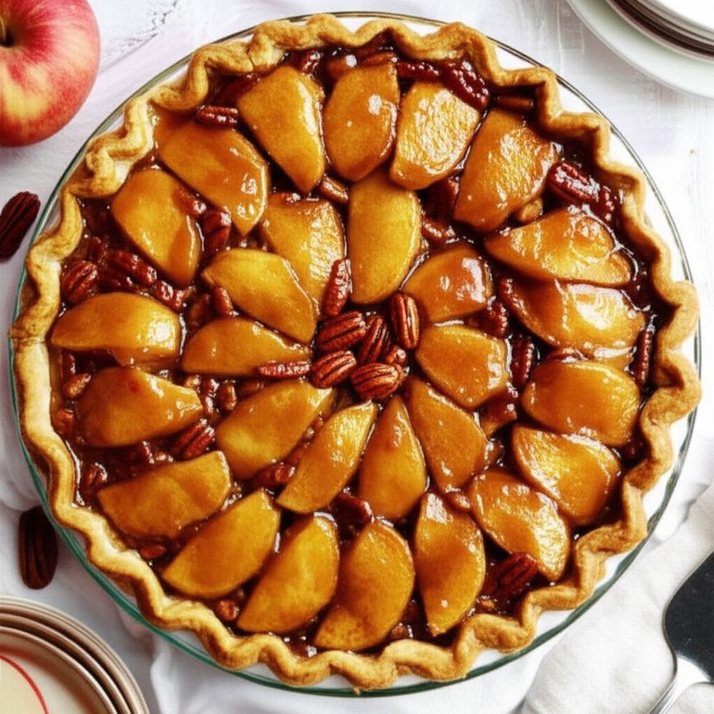Upside Down Caramel Apple Pie