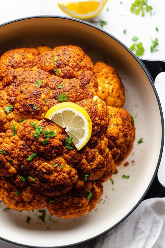 Whole Roasted Cauliflower with Smoked Paprika