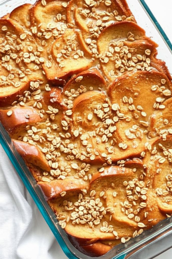 Baked French Toast With Maple Syrup and Granola