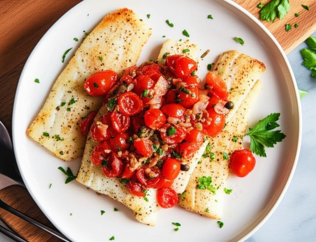 Best Pan Fried Cod with Tomatoes