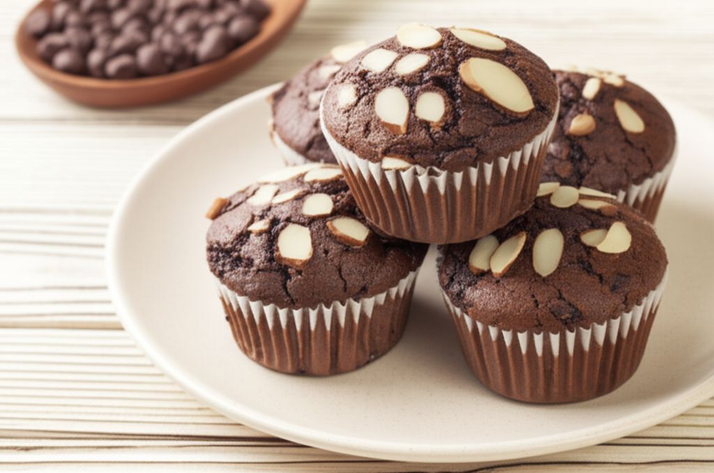Chocolate Chocolate Chip Nut Muffins