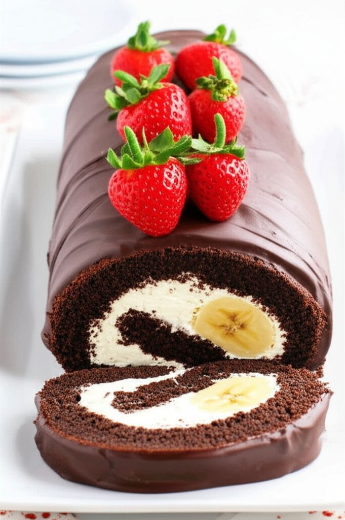 Chocolate-Banana Cake Roll