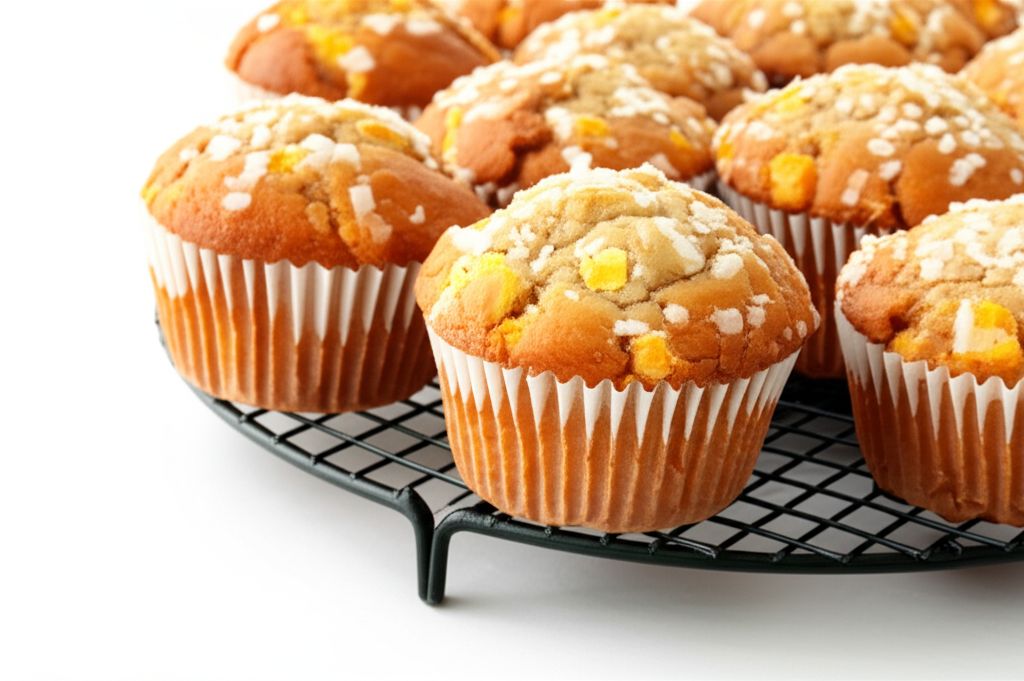 Coconut Mango Muffins with Candied Ginger