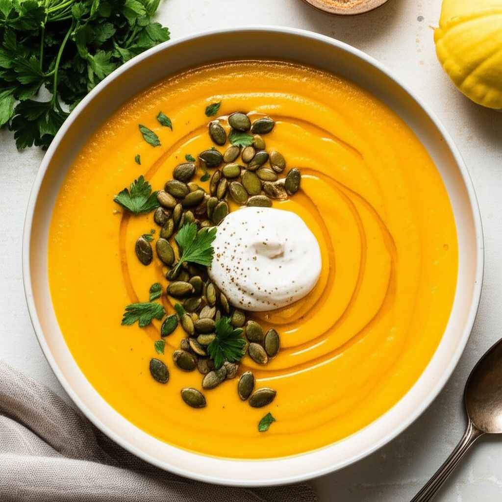 Curried Patty Pan Squash Soup
