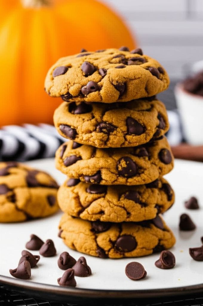 Egg Free Chocolate Chip Pumpkin Cookies
