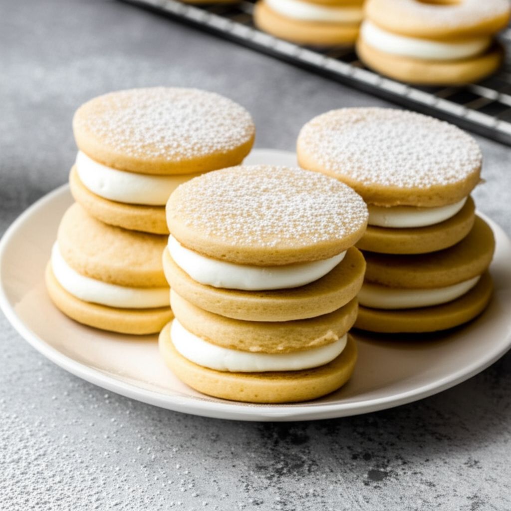 Frosted Molasses Ginger Sandwich Cookies