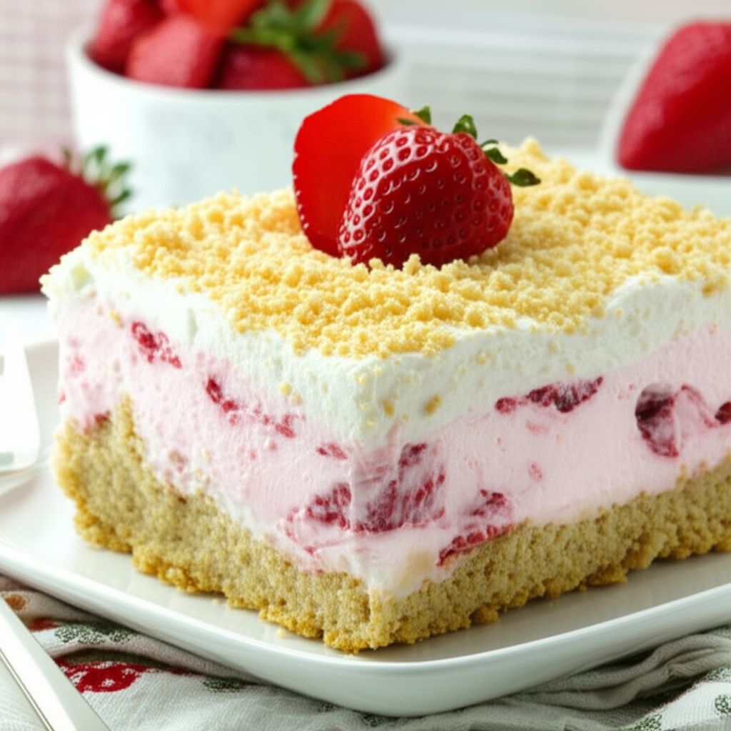 Frozen Strawberry Squares
