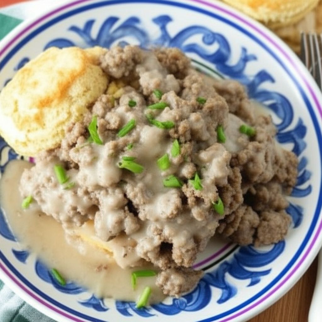 Gloria's Sausage Gravy with Biscuits